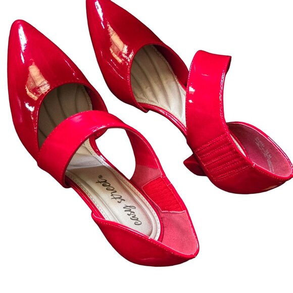 Easy Street Womens Red Patent Leather Heels Size 8 quiet luxury - Picture 3 of 10